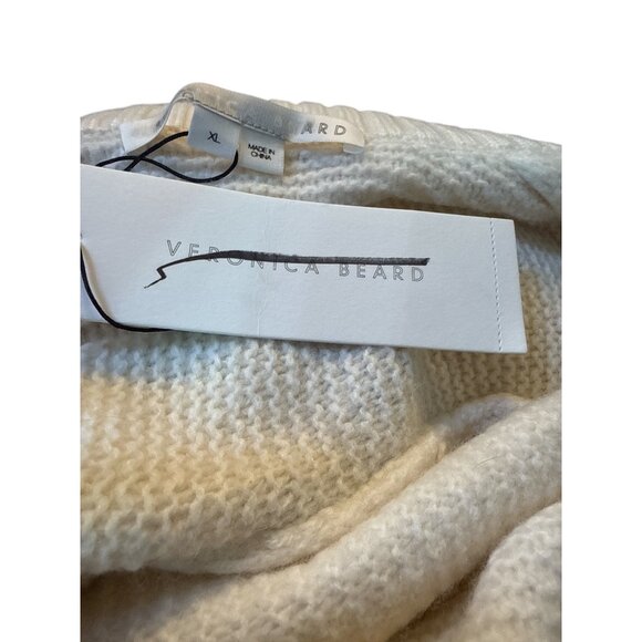Veronica Beard Ivory Brogan Sweater XL Knit Pullover With Ribbed Collar NWT - Picture 7 of 9